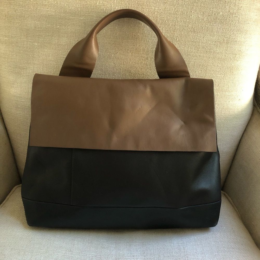 Marni Handbag Colorblock Tote Brown Black Unisex